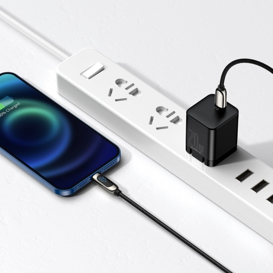 Baseus CATLSK-A01 USB Type C - Lightning kábel 20W PD kijelzővel 2m fekete