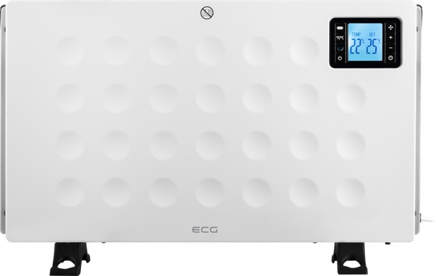 ECG TK 2080 DR White LCD kijelzős távvezérlős szabadon álló meleg levegős konvektor ventilátorral 750/1250/2000 W