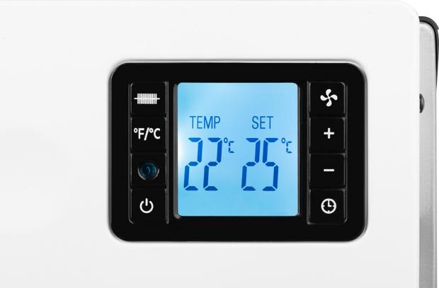 ECG TK 2080 DR White LCD kijelzős távvezérlős szabadon álló meleg levegős konvektor ventilátorral 750/1250/2000 W