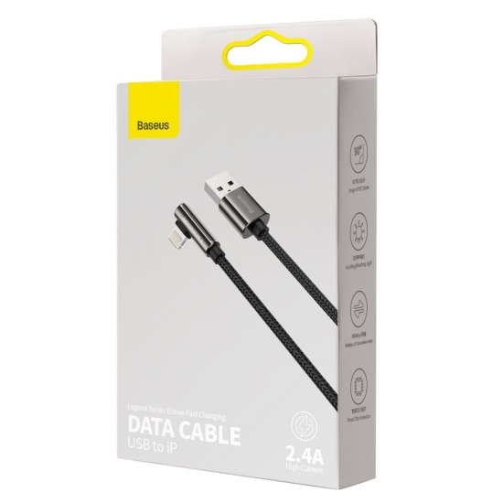 Baseus CALCS-01 Legend Series Lightning derékszögű USB-kábel, 2,4A, 1 m