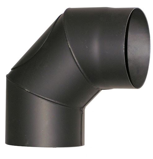 Füstcső könyök 200mm/90°, 2mm vastag tisztítónyílással