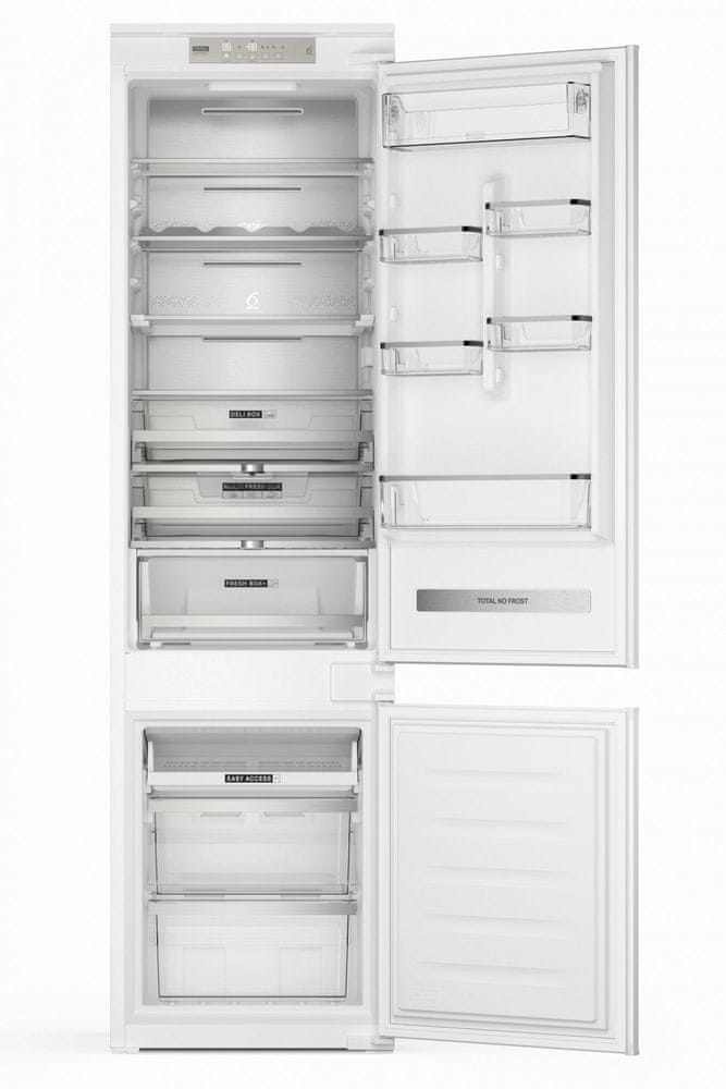 Whirlpool WHC20 T593 P Total No Frost beépíthető kombinált alulfagyasztós hűtőszekrény, 212/68L, 54x55x194 cm 