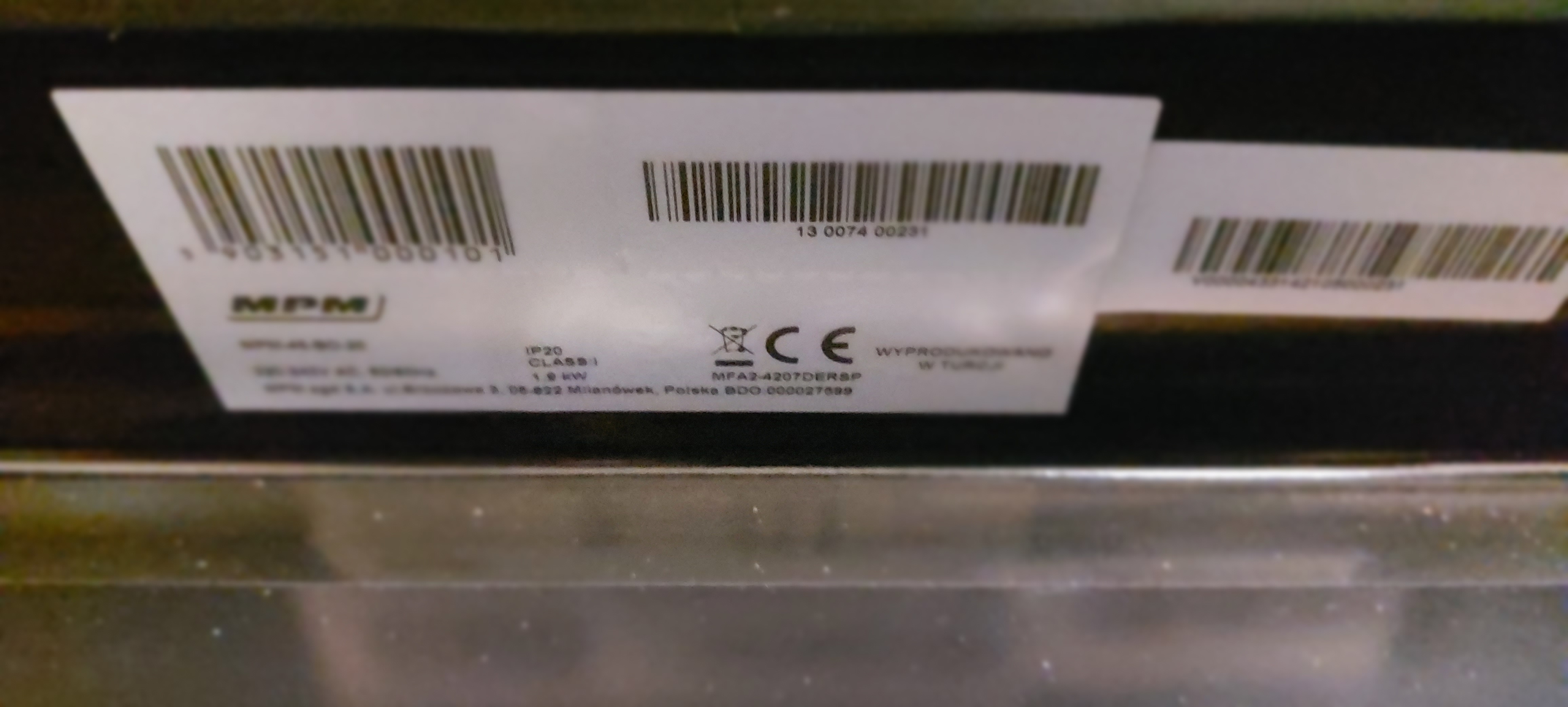 MPM 45cm széles beépíthető elektromos sütő MPM-45-BO-20