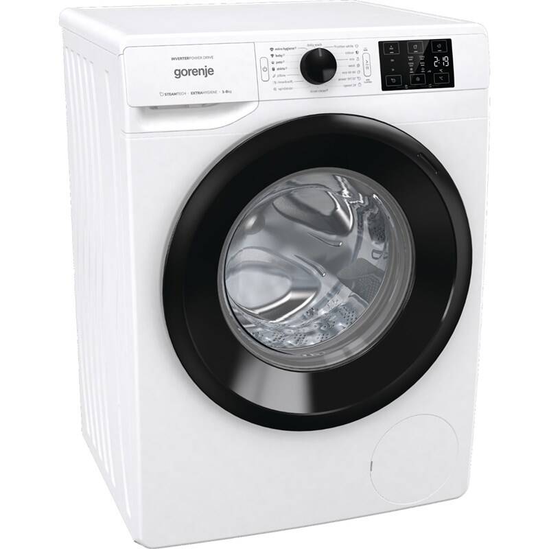 Gorenje WNEI84BS elöltöltős mosógép inverter motor, gőz program, 8kg ruhatöltet, 60x54.5x85 cm 
