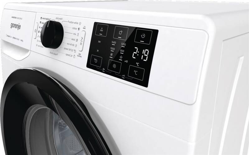 Gorenje WNEI84BS elöltöltős mosógép inverter motor, gőz program, 8kg ruhatöltet, 60x54.5x85 cm 