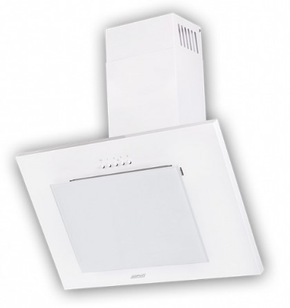 MPM MPM-60-OV-10 fehér döntött konyhai elszívó ház fehér üveg panel