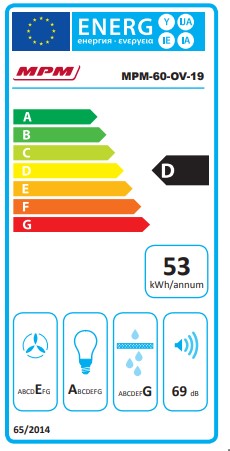 MPM fali függőleges 60cm konyhai elszívó MPM-60-OV-19