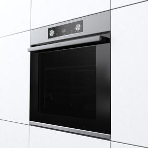Gorenje BPS6737E03X beépíthető pirolitikus öntisztító sütő ExtraSteam gőzfunkcióval, 77L, 59.5y56.4x59.5 cm, inox szín