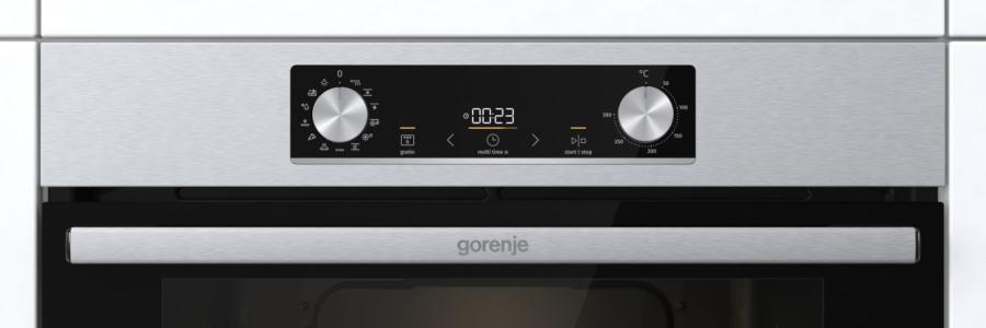 Gorenje BPS6737E03X beépíthető pirolitikus öntisztító sütő ExtraSteam gőzfunkcióval, 77L, 59.5y56.4x59.5 cm, inox szín