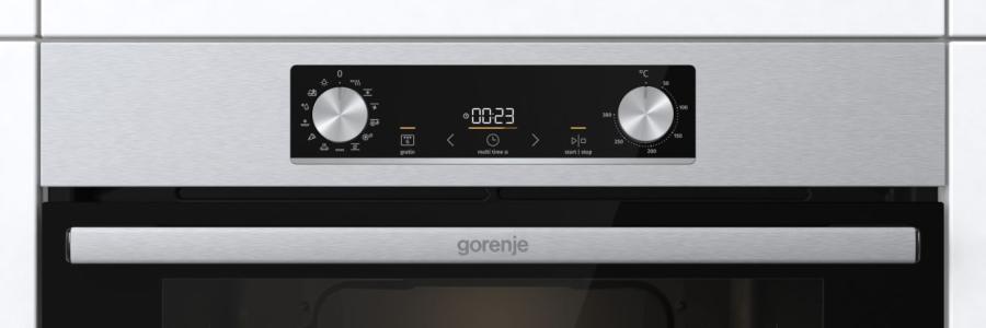 Gorenje BOS6737E13X beépíthető INOX sütő ExtraSteam gőzfunkcióval, "CLICK SYSTEM" áthelyezhető sütősín, 59.5x56.4x59.5 cm