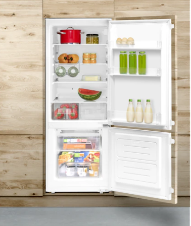 Amica BK2265.4 beépíthető kombinált alulfagyasztós hűtőszekrény, 162/50L, 54x54x144 cm 