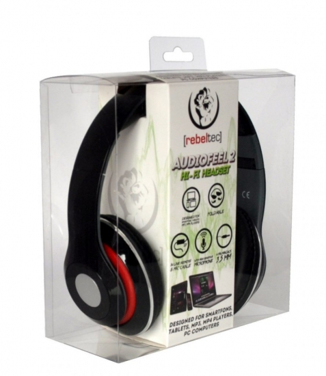 Rebeltec AUDIOFEEL2 fejhallgató, fekete
