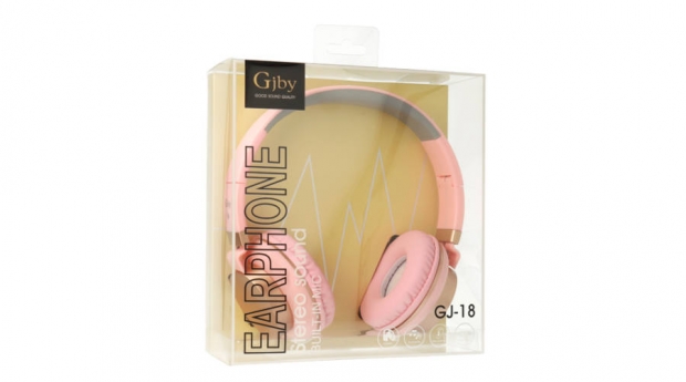 GJBY extra bass GJ-18, vezetékes fejhallgató, rózsaszín