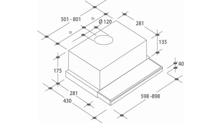 Candy CBT625/2X Beépíthető / teleszkópos páraelszívó