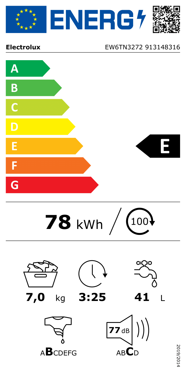Electrolux EW6TN3272 felültöltős mosógép, 7kg, 40x60x89 cm 