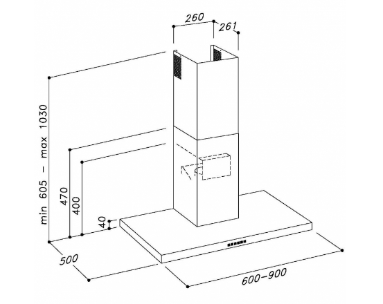 Sirius SL-92 TW inox kürtös konyhai elszívó 60cm