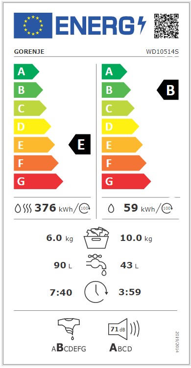 Gorenje WD10514 S mosó-szárító 10/6 kg