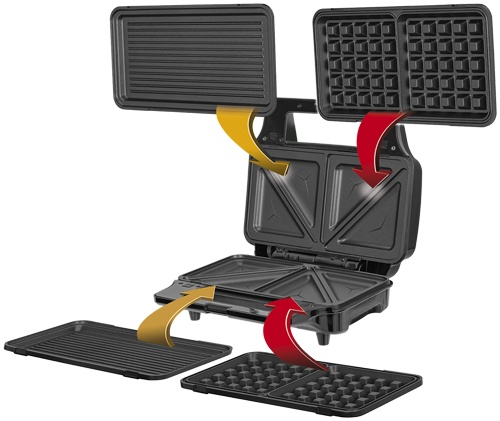 MPM MOP-23M 3 IN 1 szendvics, gofri, grill sütő inox MOP23M