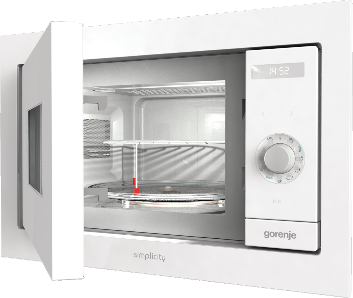 Gorenje BM235G1SYW fehér beépíthető grilles mikrohullámú sütő, 59.5x35.1x39 cm 
