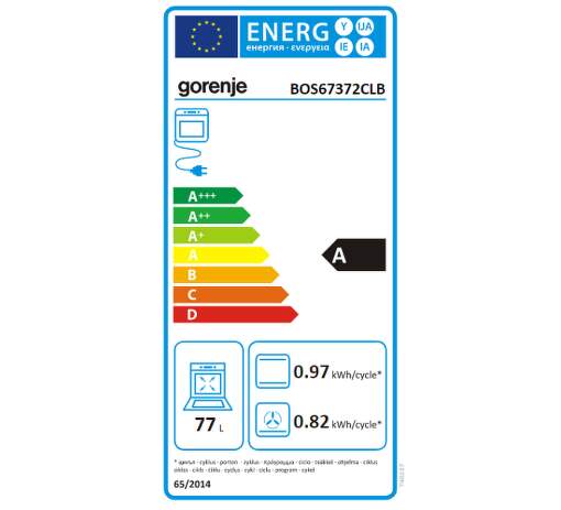 Gorenje BOS67372CLB beépíthető rusztikus sütő, Antracit