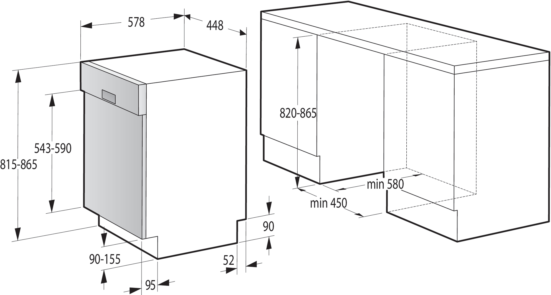 Gorenje GI520E15X beépíthető kezelőpaneles 45cm mosogatógép, 9 teríték