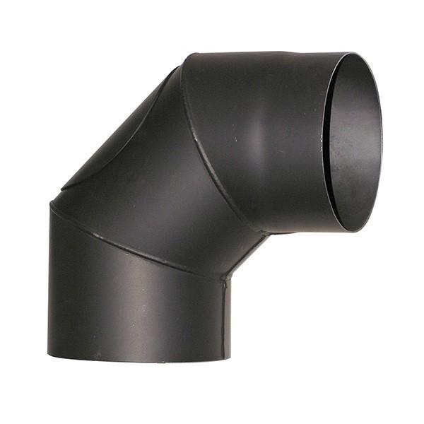 Füstcső könyök 130mm/90°, 1,5mm vastag, tisztítónyílással