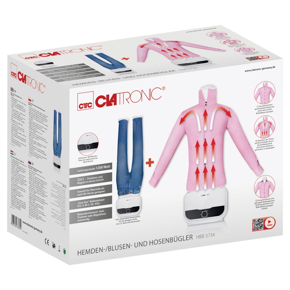 Clatronic HBB 3734 ing/blúz nadrág vasaló HBB3734