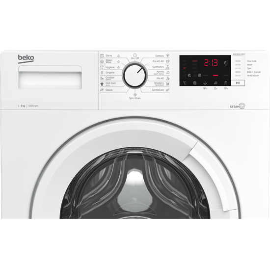 Beko WUE6512XWST keskeny elöltöltős mosógép, 6kg, gőzfunkció, 60x44x84cm 
