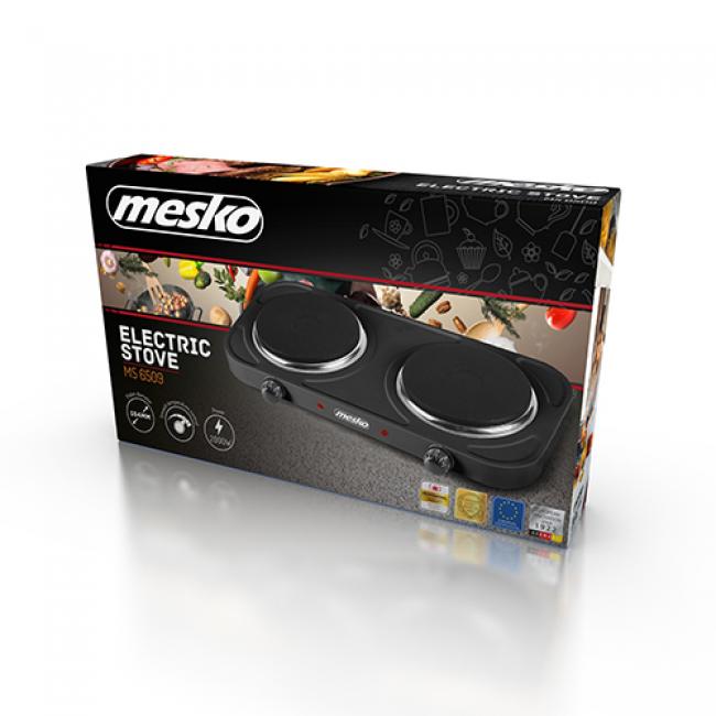 Mesko MS6509 villanyrezsó, fekete 2 főzőzónás elektromos főzőlap