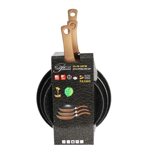 Platinum serpenyő SZETT 3 részes fekete 20-24-28 cm FA1003