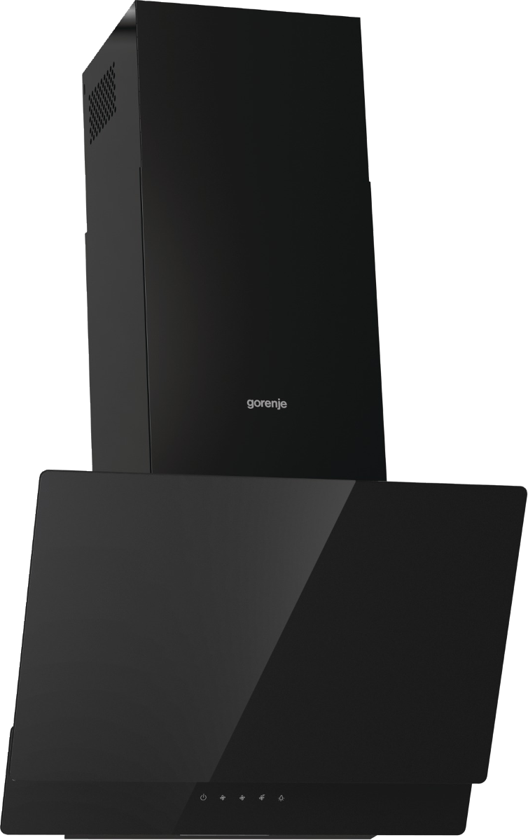 Gorenje WHI649EB beépíthető falra szerelhető döntött kürtös konyhai elszívó, 60x33.5x38 cm, fekete szín 
