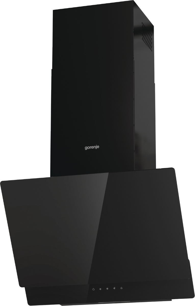 Gorenje WHI649EB beépíthető falra szerelhető döntött kürtös konyhai elszívó, 60x33.5x38 cm, fekete szín 