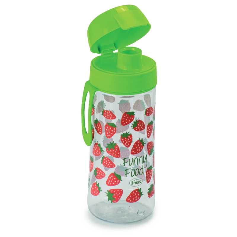 Snips 000667 0,5 l vizes palack BPA mentes, ütésálló és karcolódás mentes tritán műanyagból eper mintával