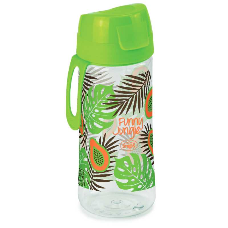 Snips 000668 0,5 l vizes palack BPA mentes, ütésálló és karcolódás mentes tritán műanyagból dzsungel mintás borítással