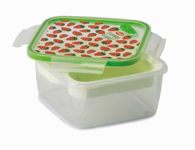 Snips 033101 ételhordó doboz, műanyag, 1,4 liter, epres mintával, BPA mentes