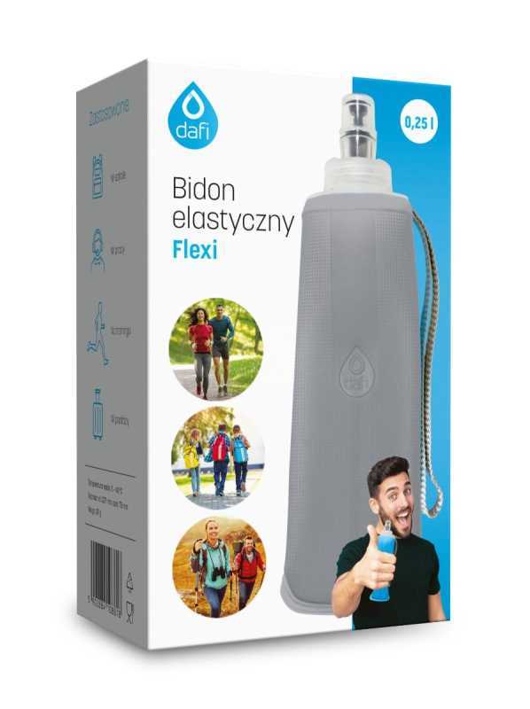 Dafi 070390 Flexi összehajtható vizespalack, 250 ml, szürke