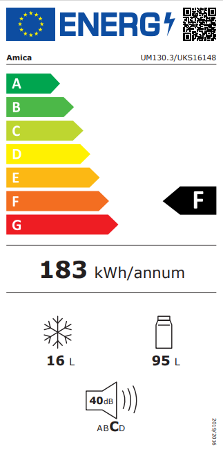 Amica UM130.3 pult alá építhető hűtő 95/16L 