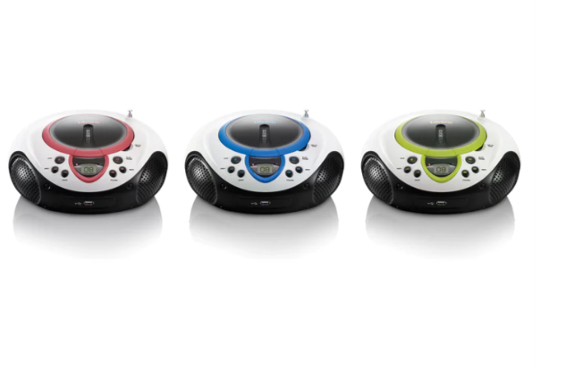 Lenco SCD-38 USB hordozható FM rádió CD és USB lejátszóval zöld/fehér 