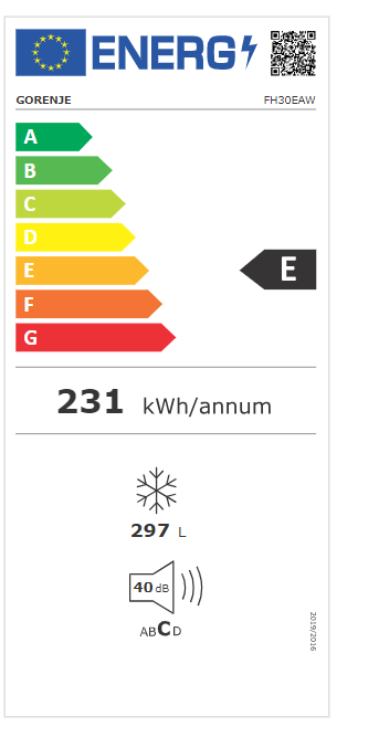 Gorenje FH30EAW 297l fagyasztóláda -15°C-os külső hőmérsékleten is működik 84.7X111,4X63cm