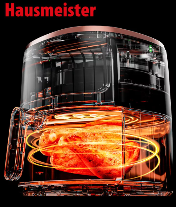 Hausmeister HM6933 bió fritu Air Fryer forrólevegős sütő, 5 l, idő- és hőfok beállítással, olajmentes sütés