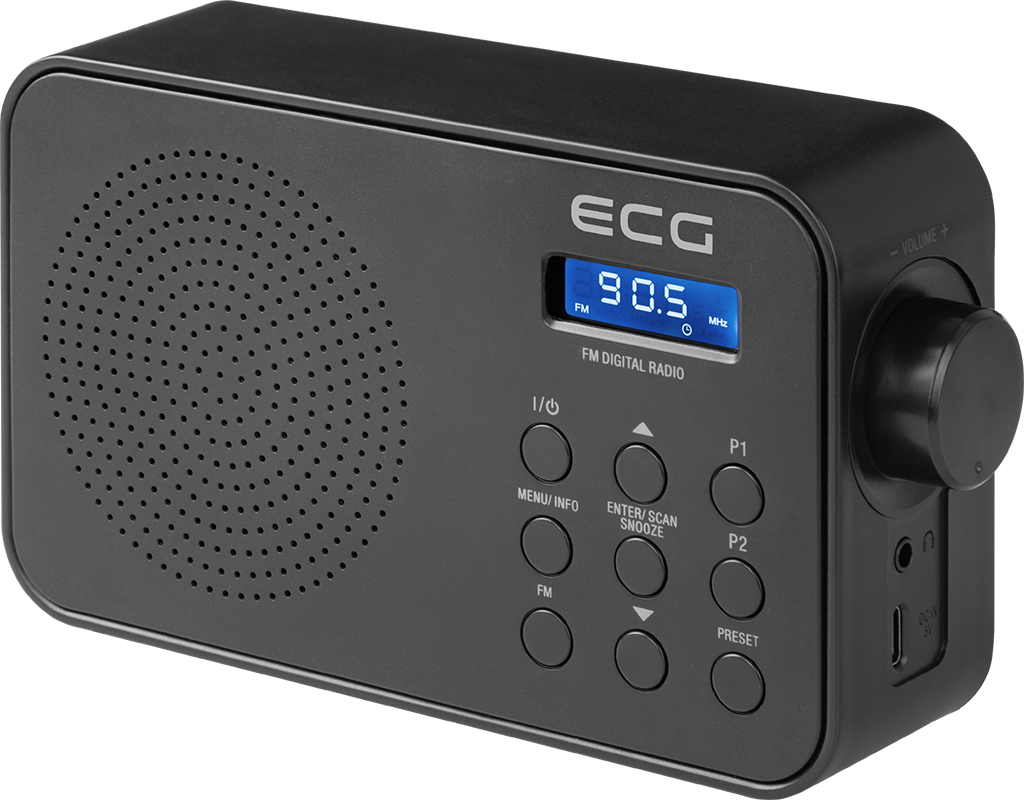 ECG R 105 FM LCD kijelzős rádió 30 programozható adó, ébresztés, elem/hálózat