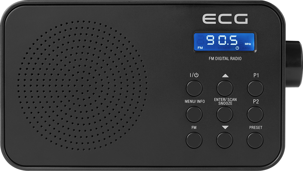 ECG R 105 FM LCD kijelzős rádió 30 programozható adó, ébresztés, elem/hálózat