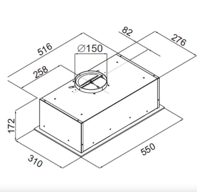Evido FADE 60GB felsőszekrénybe építhető konyhai elszívó,fekete üveg,CHB6BB.2,aluminium zsírszűrővel