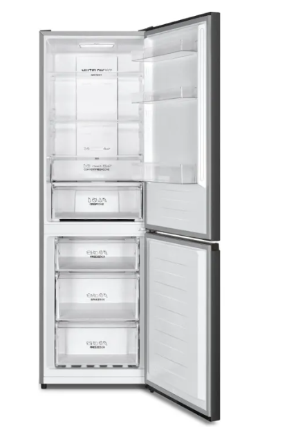 Gorenje NRK619CABXL4 No Frost Plus alulfagyasztós kombinált hűtőszekrény,207/97L, 59.5x59x186 cm, fekete 