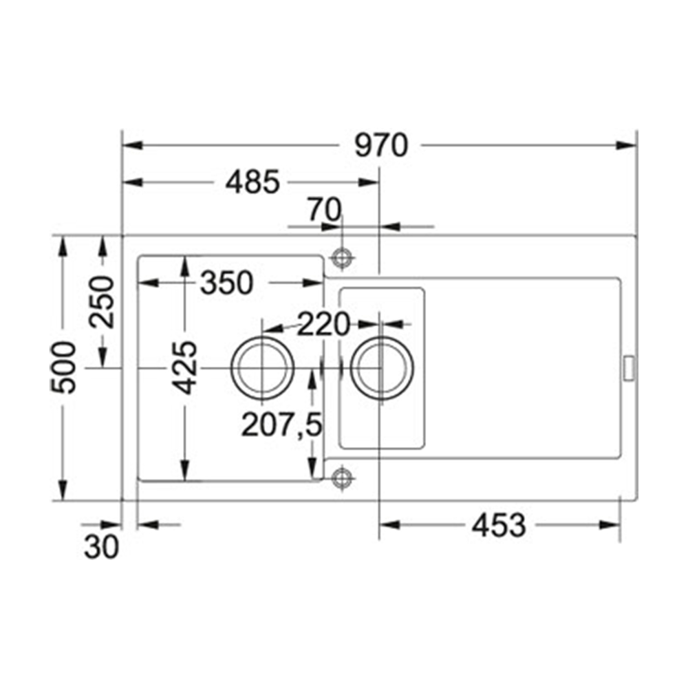 Franke MRG 651 mosogatótálca,inox,97x50cm