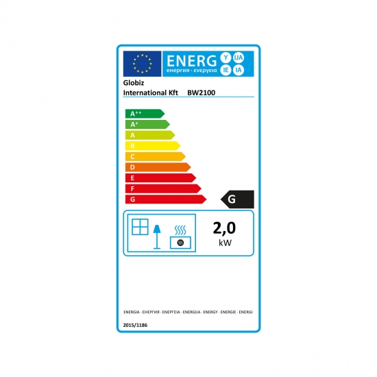 Bewello BW2100 fali hősugárzó - 1000/2000W - Led kijelző- 230V fehér