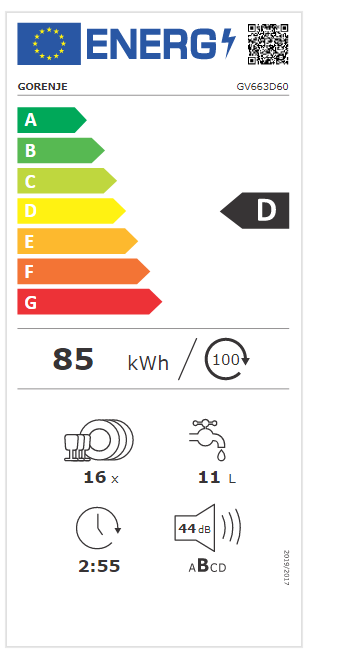 Gorenje GV663D60 teljesen beépíthető mosogatógép 60cm, 16 terítékes, automatikus ajtónyitás 