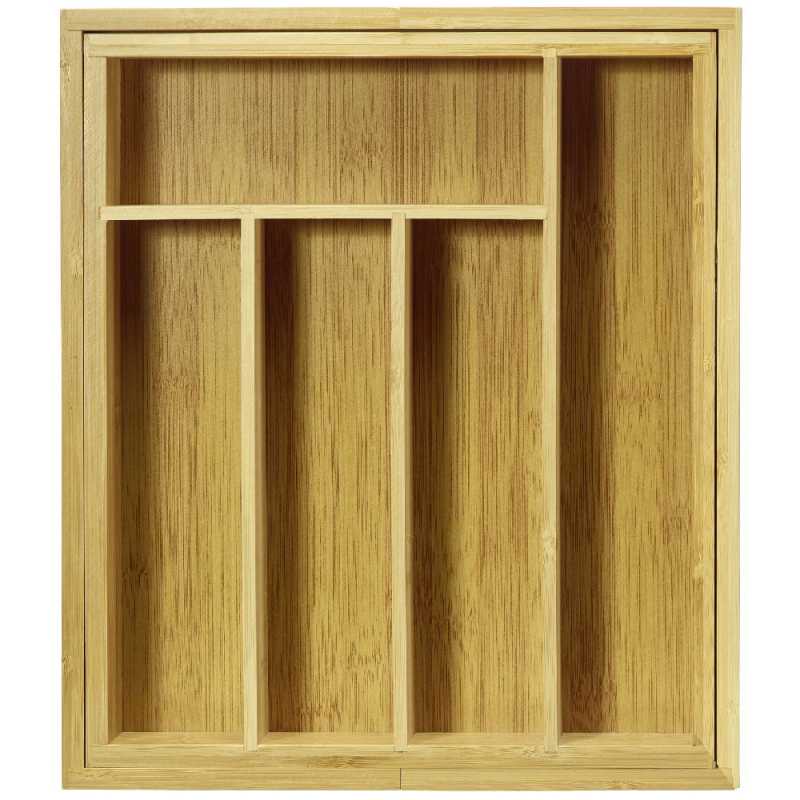 Westmark 14492270 evőeszköz tartó konyhai fiókba, 29 - 48 cm széles, 5 és 7 rekeszes, bambusz
