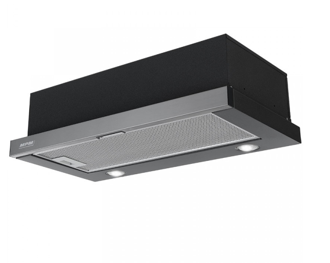 MPM-51-OS-74 beépíthető kihúzható konyhai elszívó, 50cm,inox előlap fekete váz