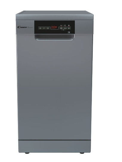 Candy CDPH 2D1047X keskeny mosogatógép, E energiaosztály, vízfogyasztás 9 L, 7 program, inox